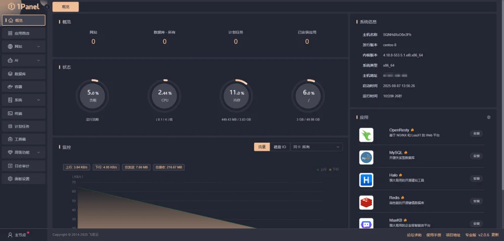 1Panel面板开心版v2.1.0 – 全网独家首发